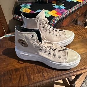 Converse Cream High-Top Sneakers